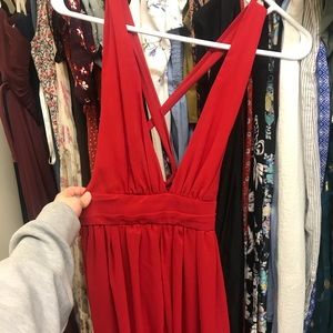 Red maxi dress